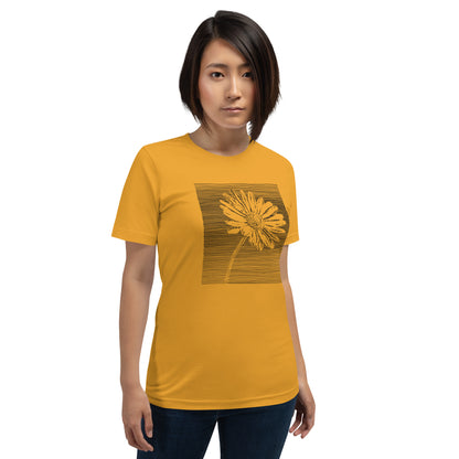 Elyx Minimalist Daisy Line Art Woman Graphic Tee