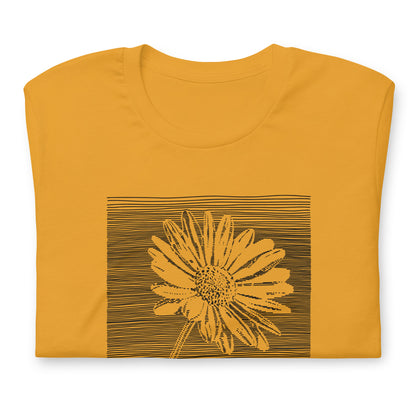 Elyx Minimalist Daisy Line Art Woman Graphic Tee