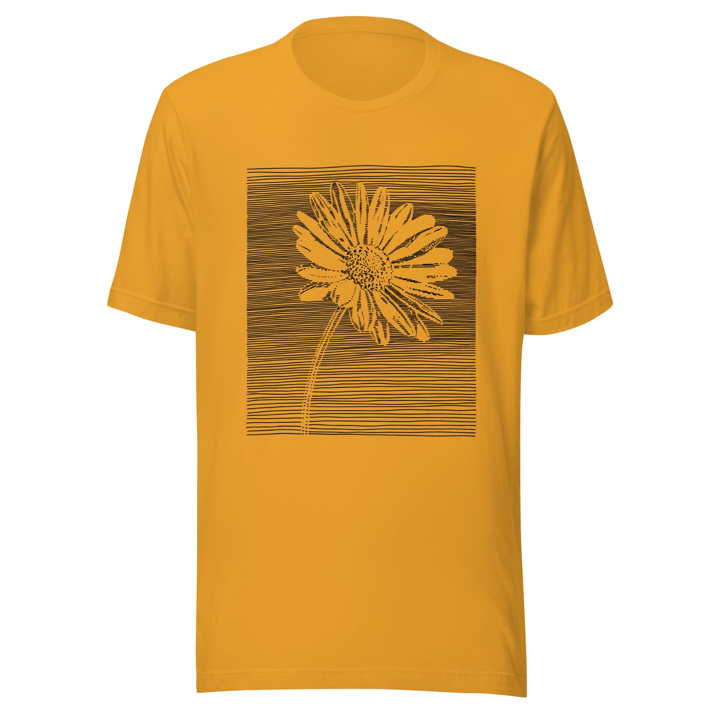 Elyx Minimalist Daisy Line Art Woman Graphic Tee