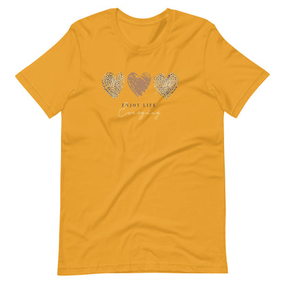 Leopard Heart Graphic Tee - Enjoy Life Everyday Aesthetic Boho T-Shirt - Cozy  Top