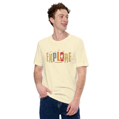 Explore The Great Adventure Graphic Tee - Retro Boho Nature & Hiking T-Shirt
