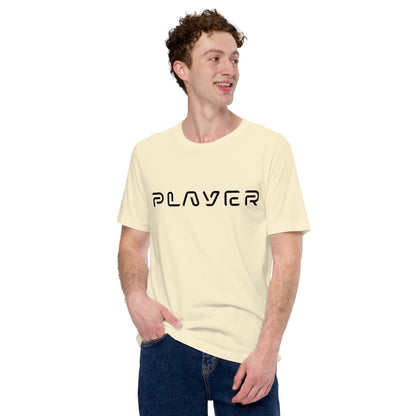 Player Futuristic Typographic Tee - Minimalist Cyber Streetwear T-Shirt