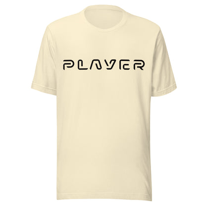 Player Futuristic Typographic Tee - Minimalist Cyber Streetwear T-Shirt