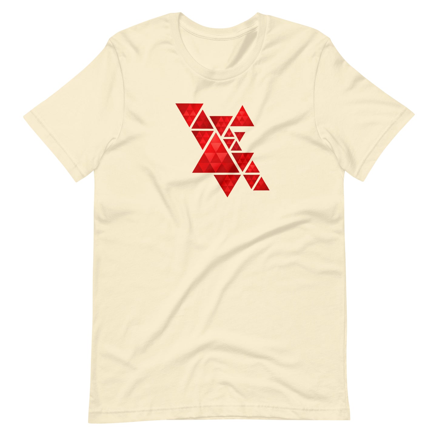 Geometric Red Triangles Graphic Tee - Abstract Mosaic Art T-Shirt
