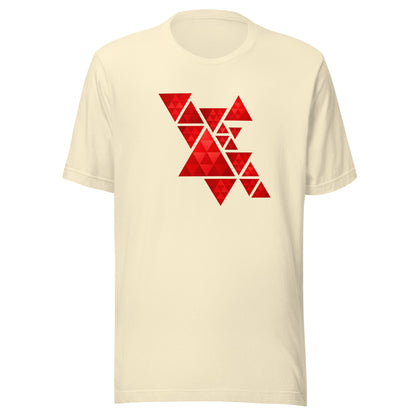 Geometric Red Triangles Graphic Tee - Abstract Mosaic Art T-Shirt