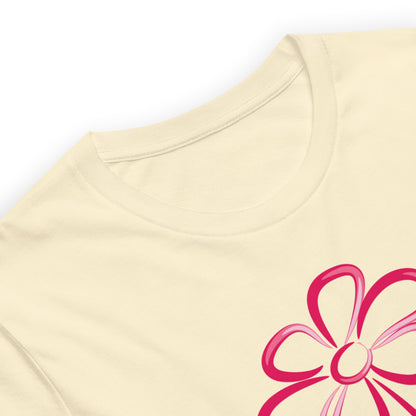Fuchsia Flower Line Art Graphic Tee - Premium Cotton T-Shirt