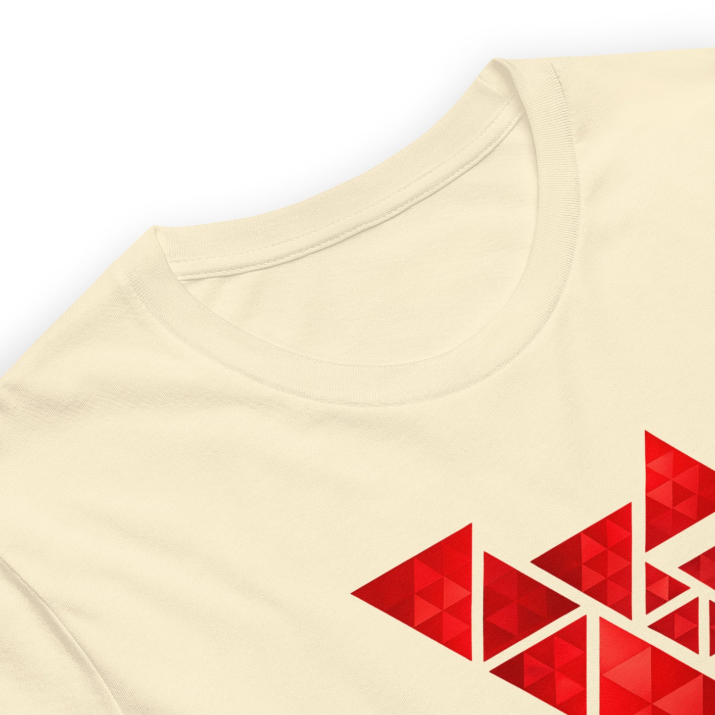 Geometric Red Triangles Graphic Tee - Abstract Mosaic Art T-Shirt