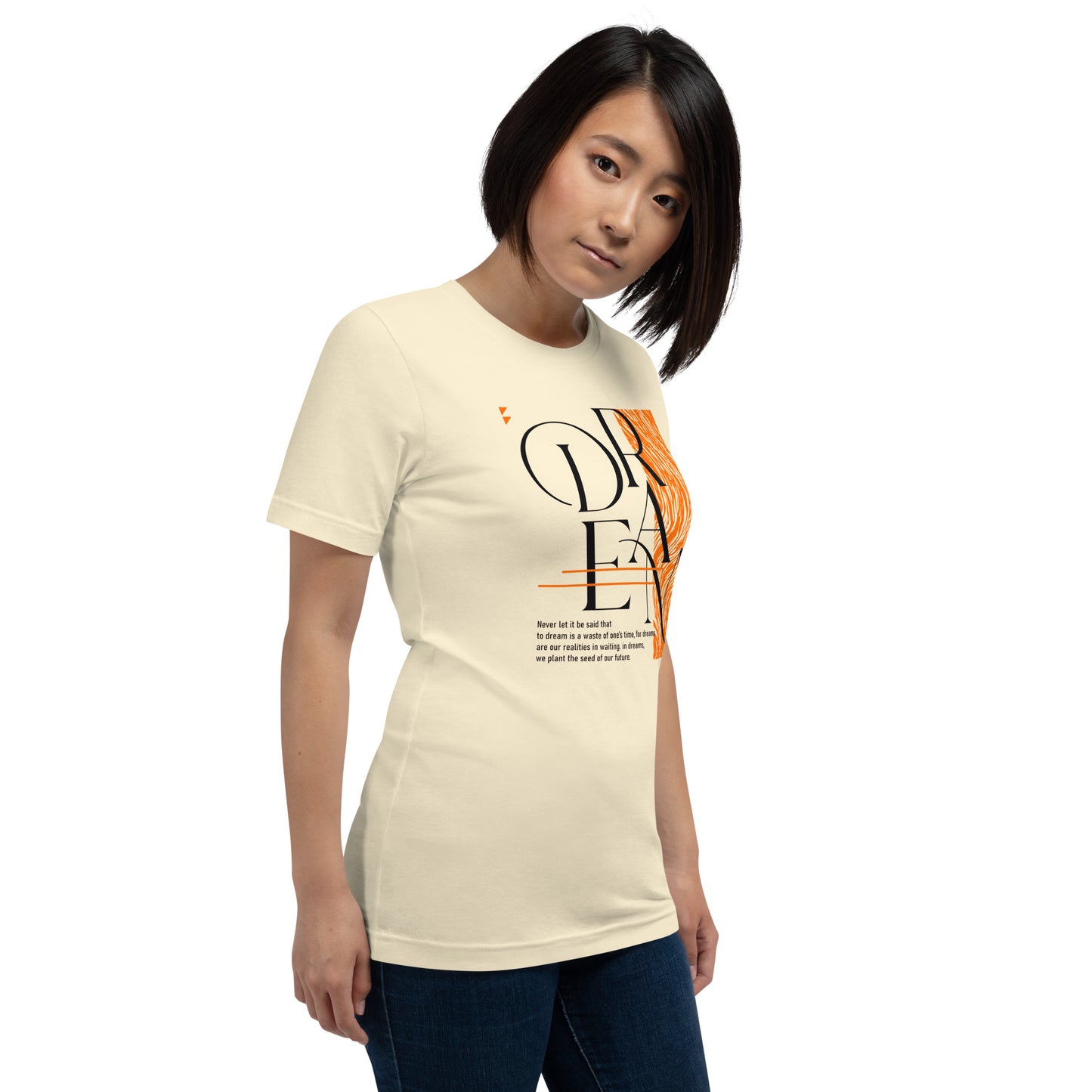 Dream Avant-Garde Typographic Tee - Abstract Minimalist Women's Streetwear T-Shirt