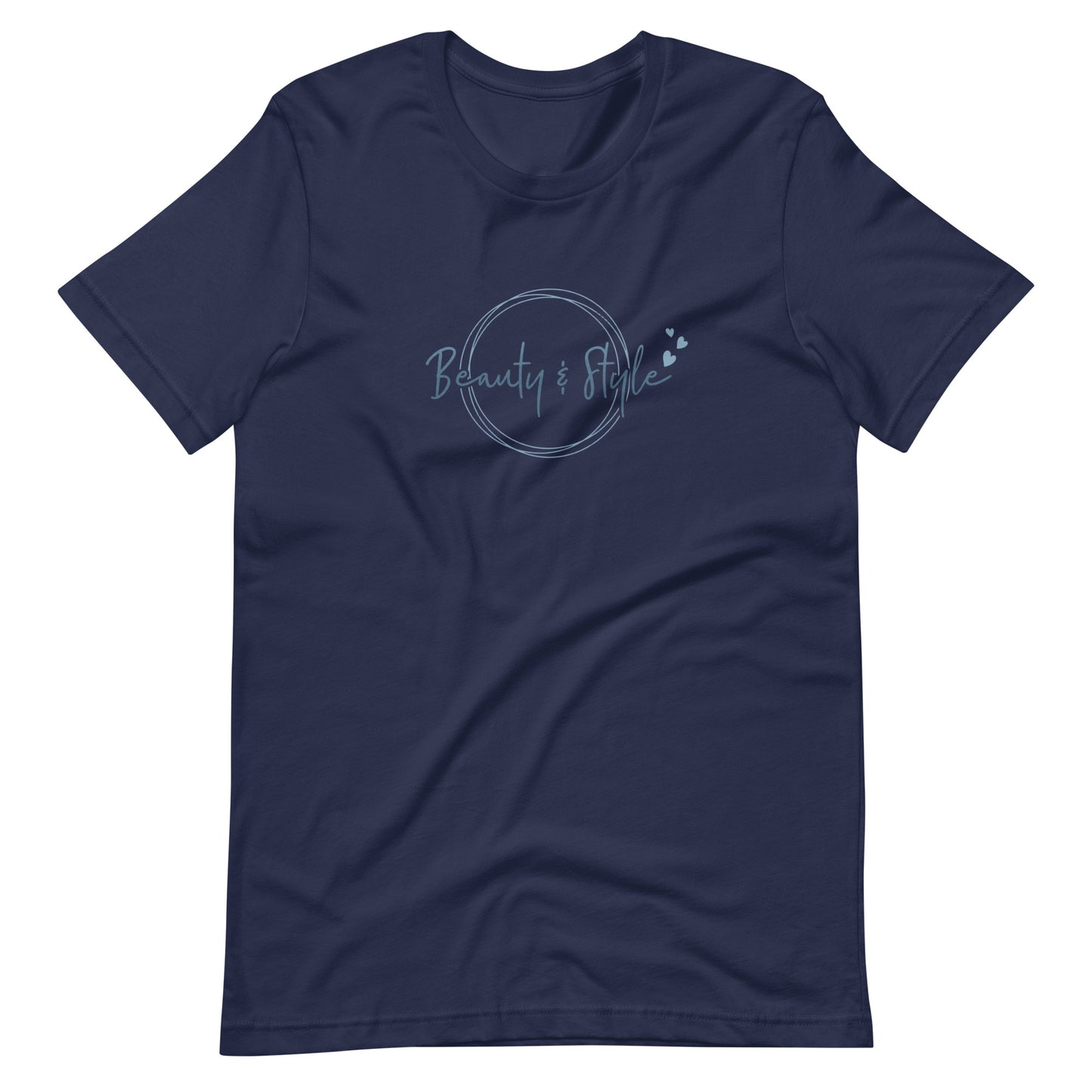 Elyx "Beauty & Style" Elegant Graphic Tee - Minimalist Script Design for Women
