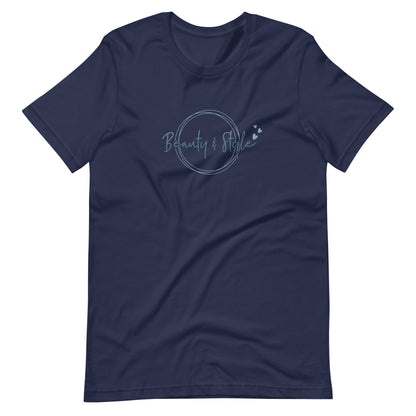 Elyx "Beauty & Style" Elegant Graphic Tee - Minimalist Script Design for Women