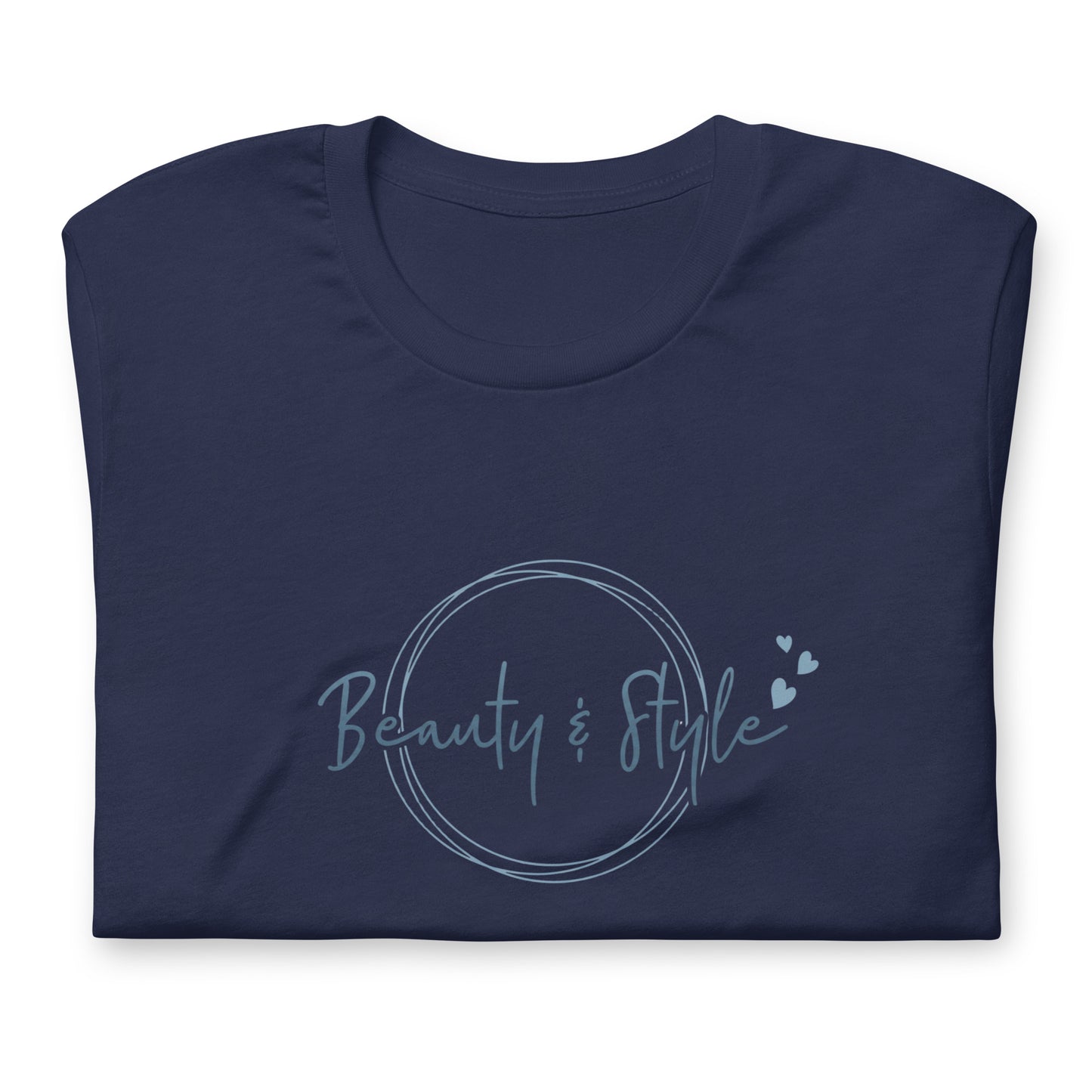Elyx "Beauty & Style" Elegant Graphic Tee - Minimalist Script Design for Women