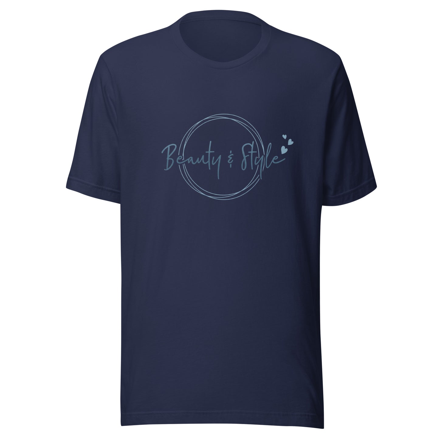 Elyx "Beauty & Style" Elegant Graphic Tee - Minimalist Script Design for Women