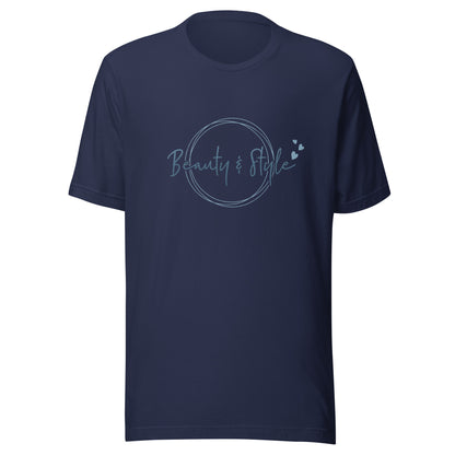 Elyx "Beauty & Style" Elegant Graphic Tee - Minimalist Script Design for Women