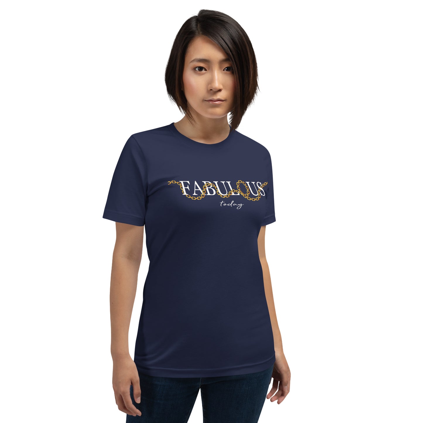 Elyx "Fabulous Today" Golden Chain Graphic Tee - Premium Soft Cotton T-Shirt for Women
