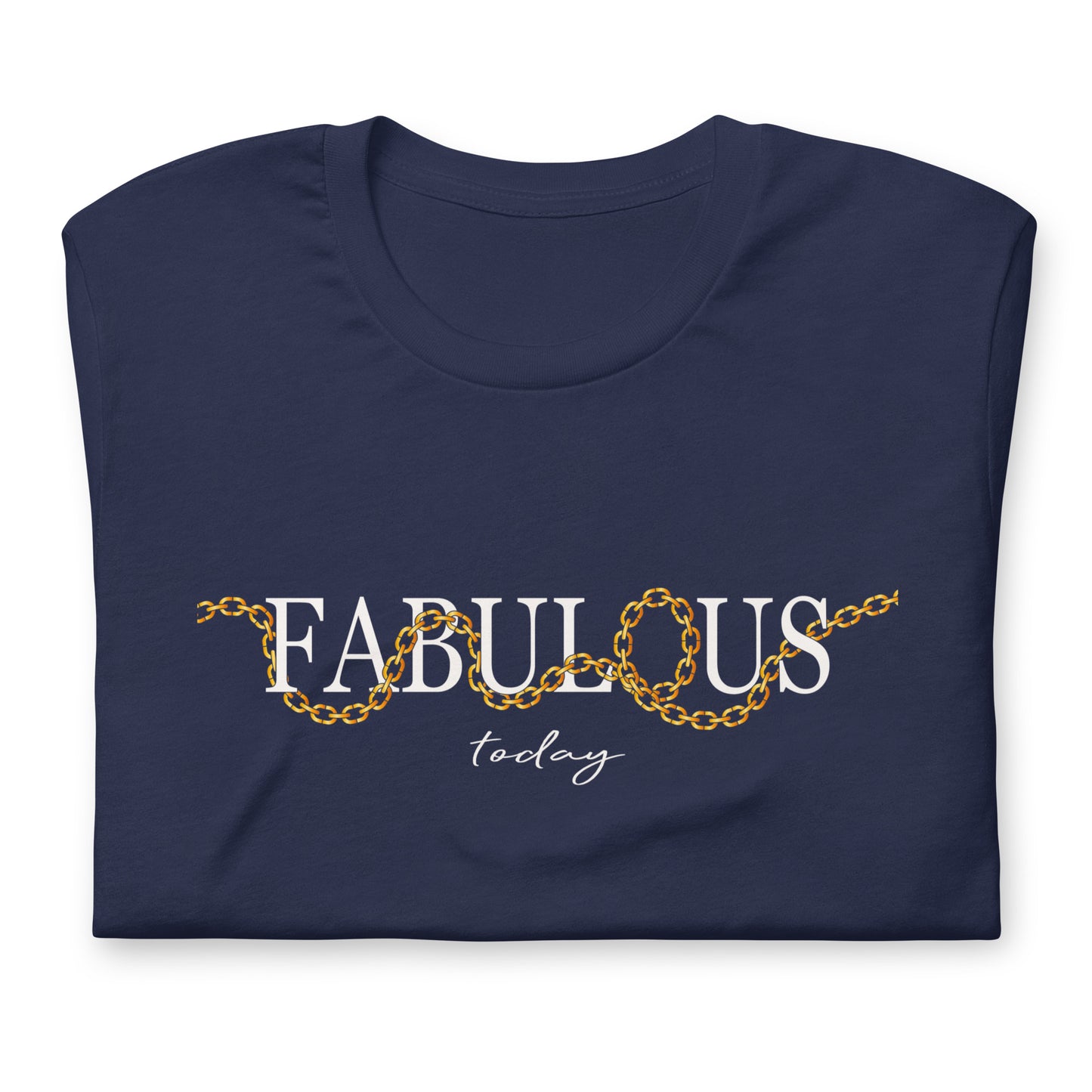 Elyx "Fabulous Today" Golden Chain Graphic Tee - Premium Soft Cotton T-Shirt for Women