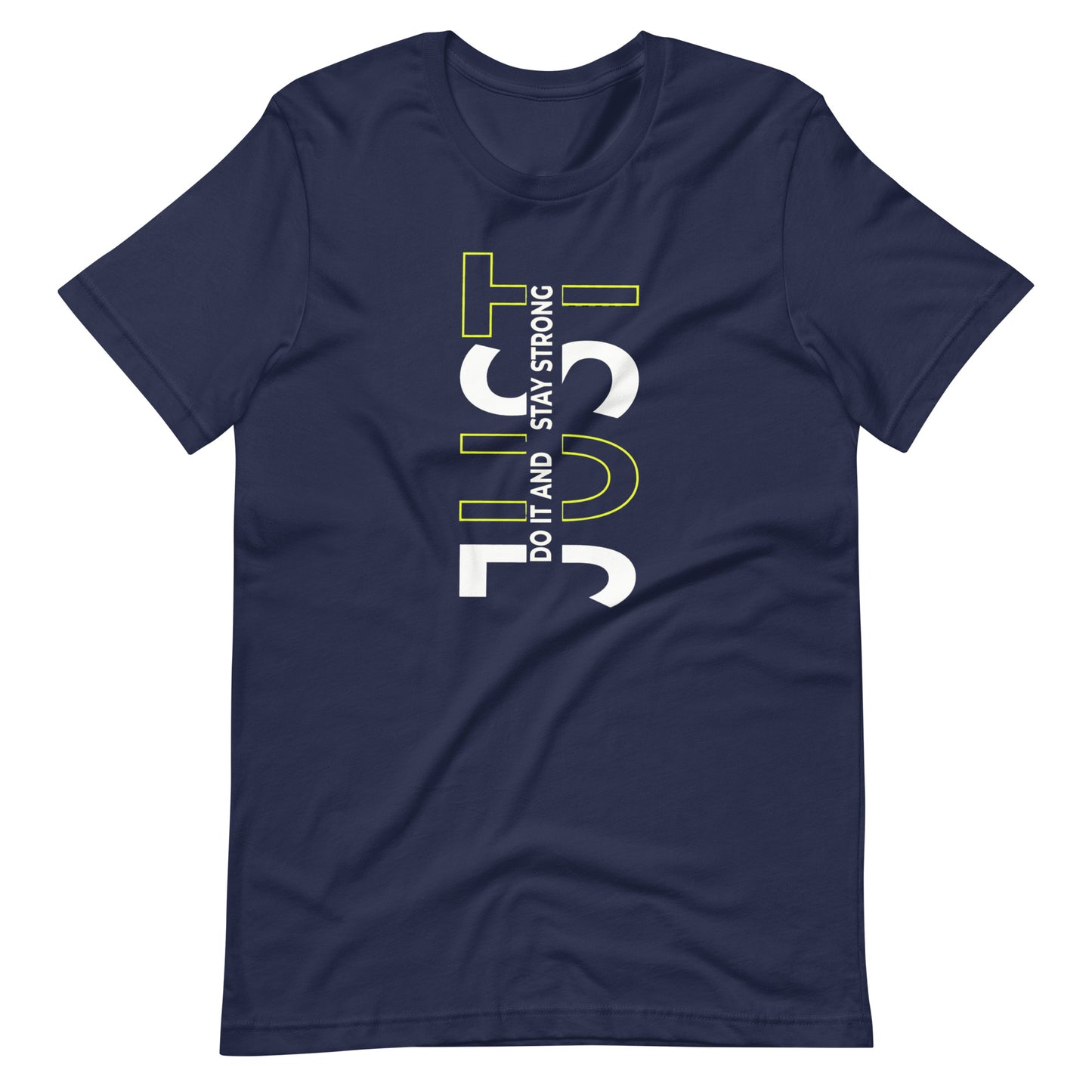 Stay Strong Vertical Typographic Tee - Modern Minimalist Urban Streetwear T-Shirt