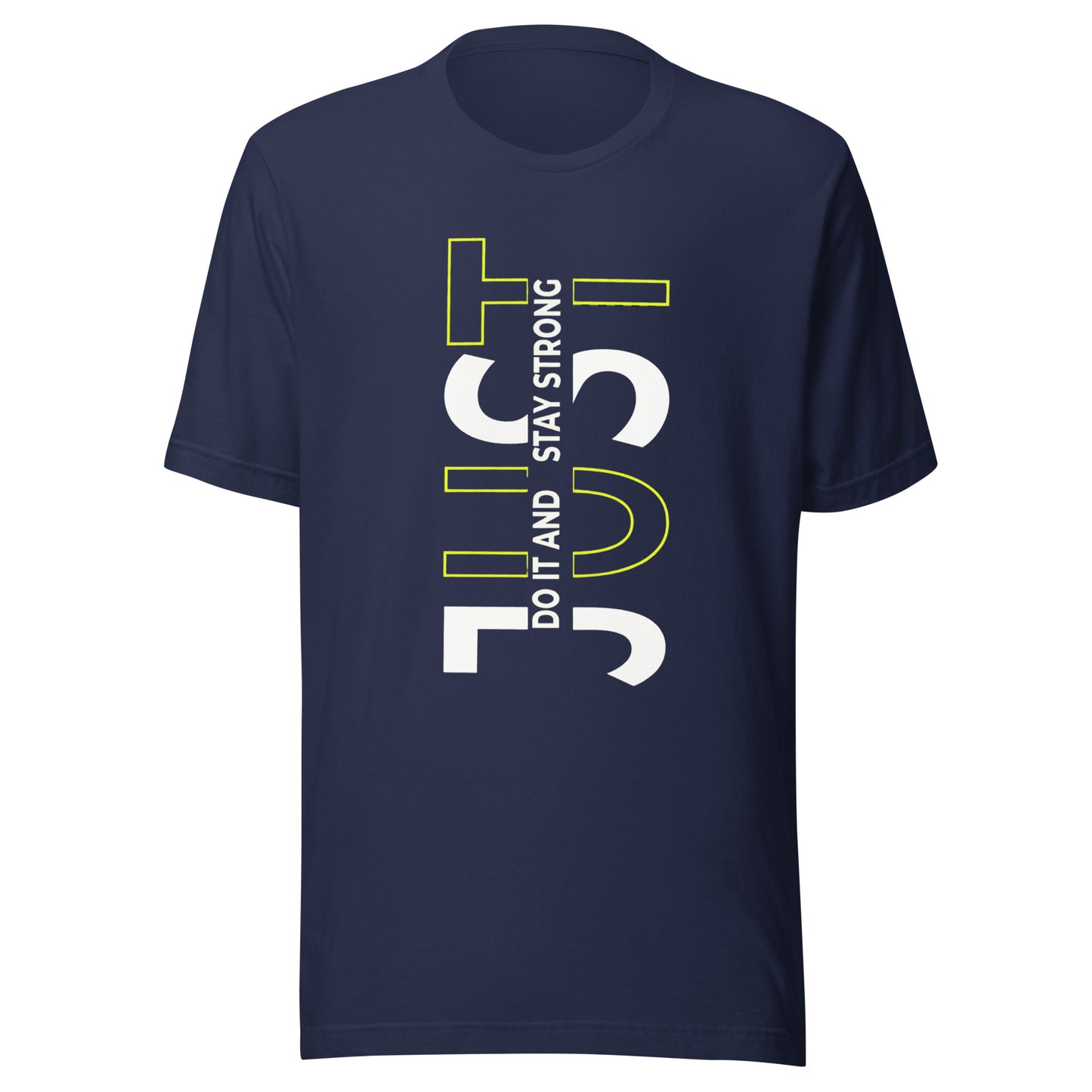 Stay Strong Vertical Typographic Tee - Modern Minimalist Urban Streetwear T-Shirt