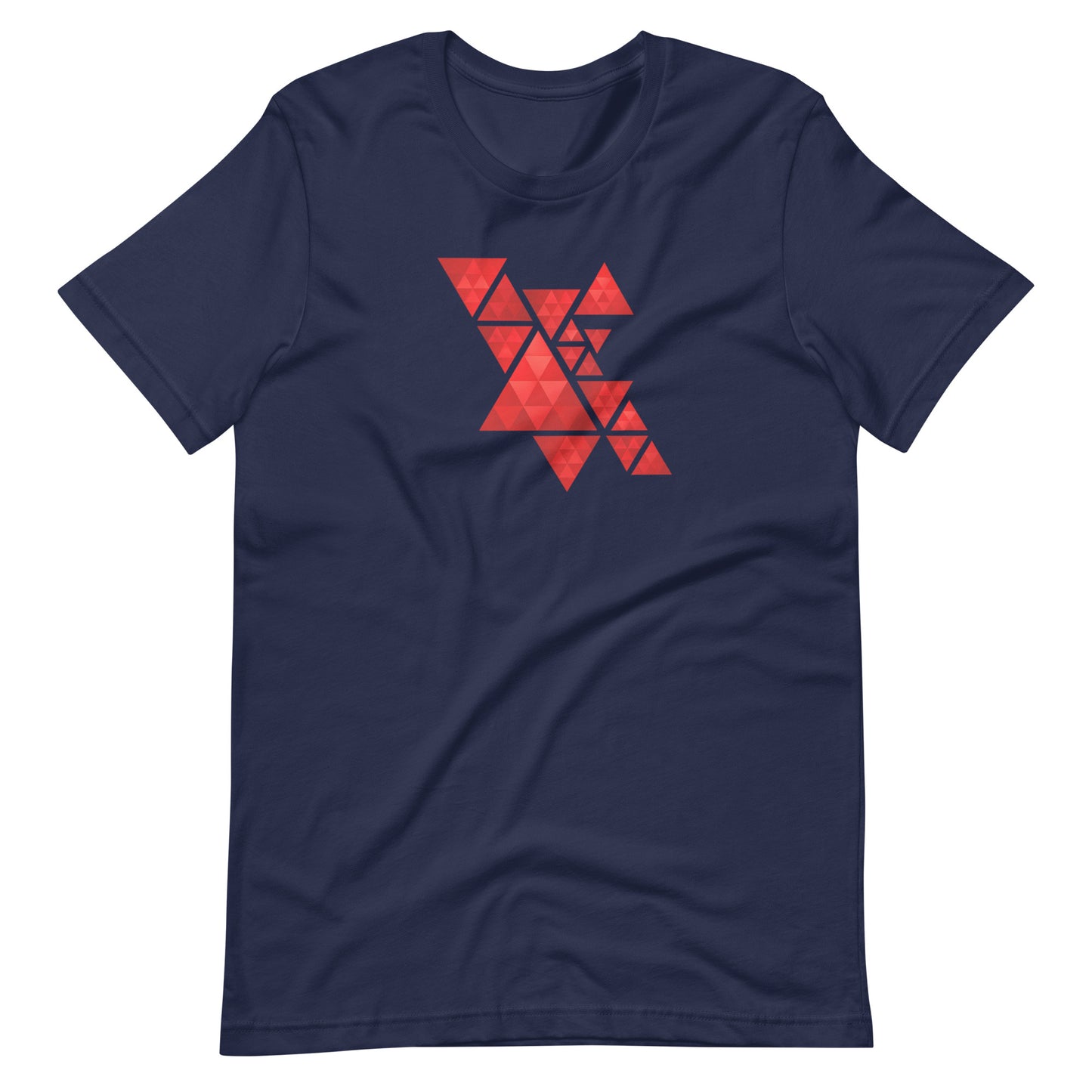 Geometric Red Triangles Graphic Tee - Abstract Mosaic Art T-Shirt
