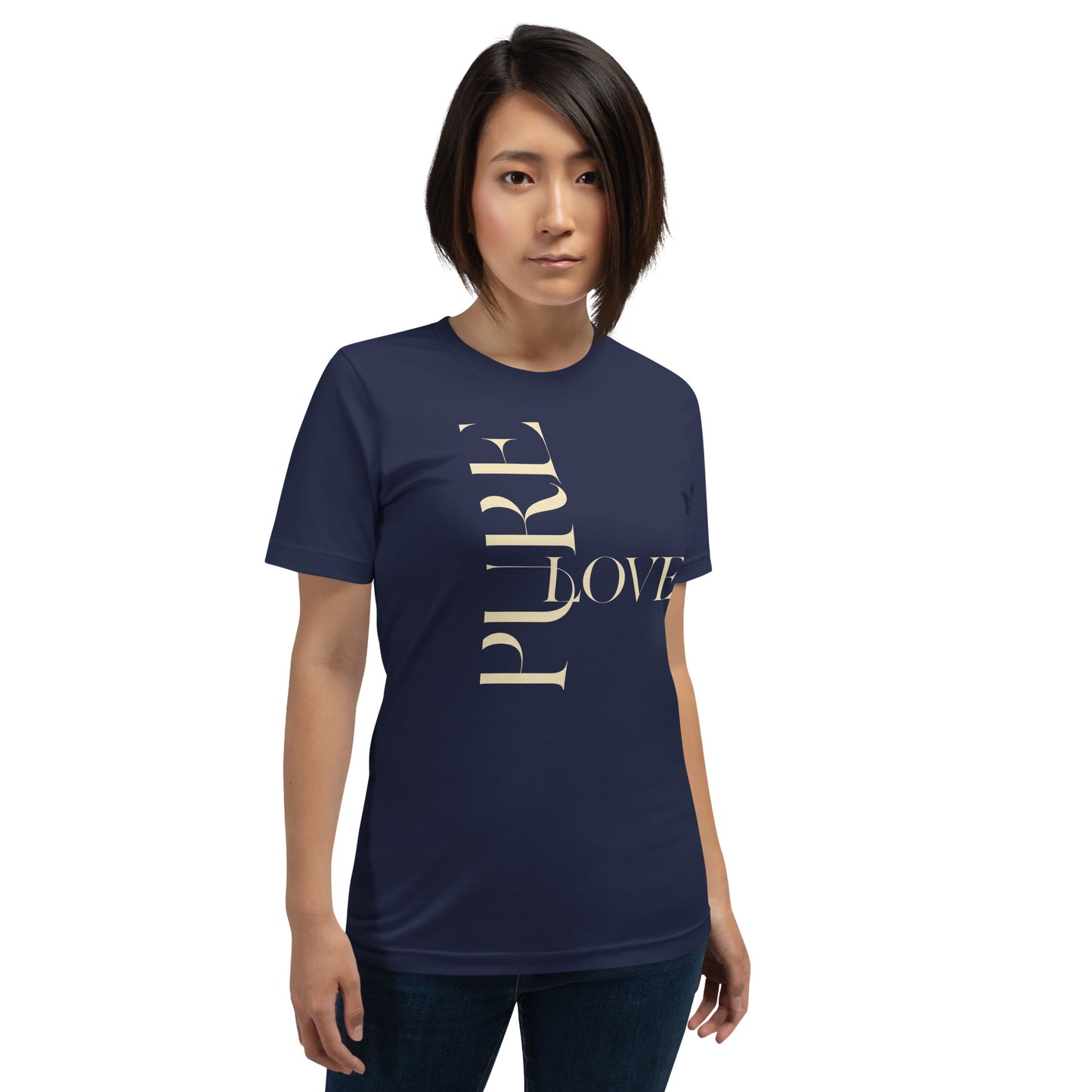 "Pure Love" Modern Typography Shirt – Premium Aesthetic Graphic Tee