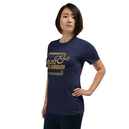 Elyx "Glitz & Glamour" Gold Minimalist Aesthetic Women Graphic Tee