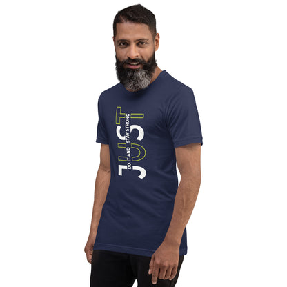 Stay Strong Vertical Typographic Tee - Modern Minimalist Urban Streetwear T-Shirt