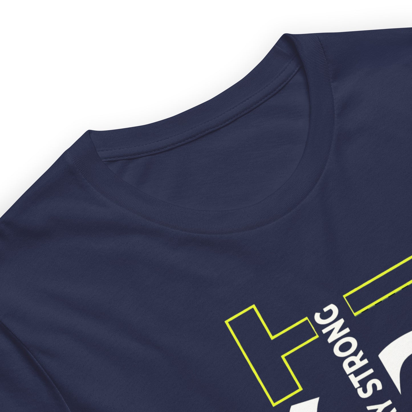 Stay Strong Vertical Typographic Tee - Modern Minimalist Urban Streetwear T-Shirt