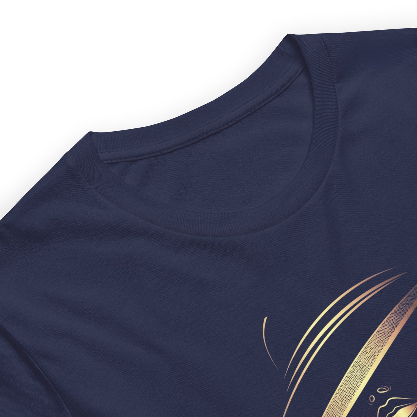 Minimalist Gold Line Art Elegant Woman T-Shirt - Mysterious Lady in Hat Graphic Tee