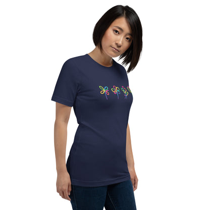 Elyx Artistic Rainbow Doodles Floral Tee - Positive Energy Woman Graphic T-Shirt