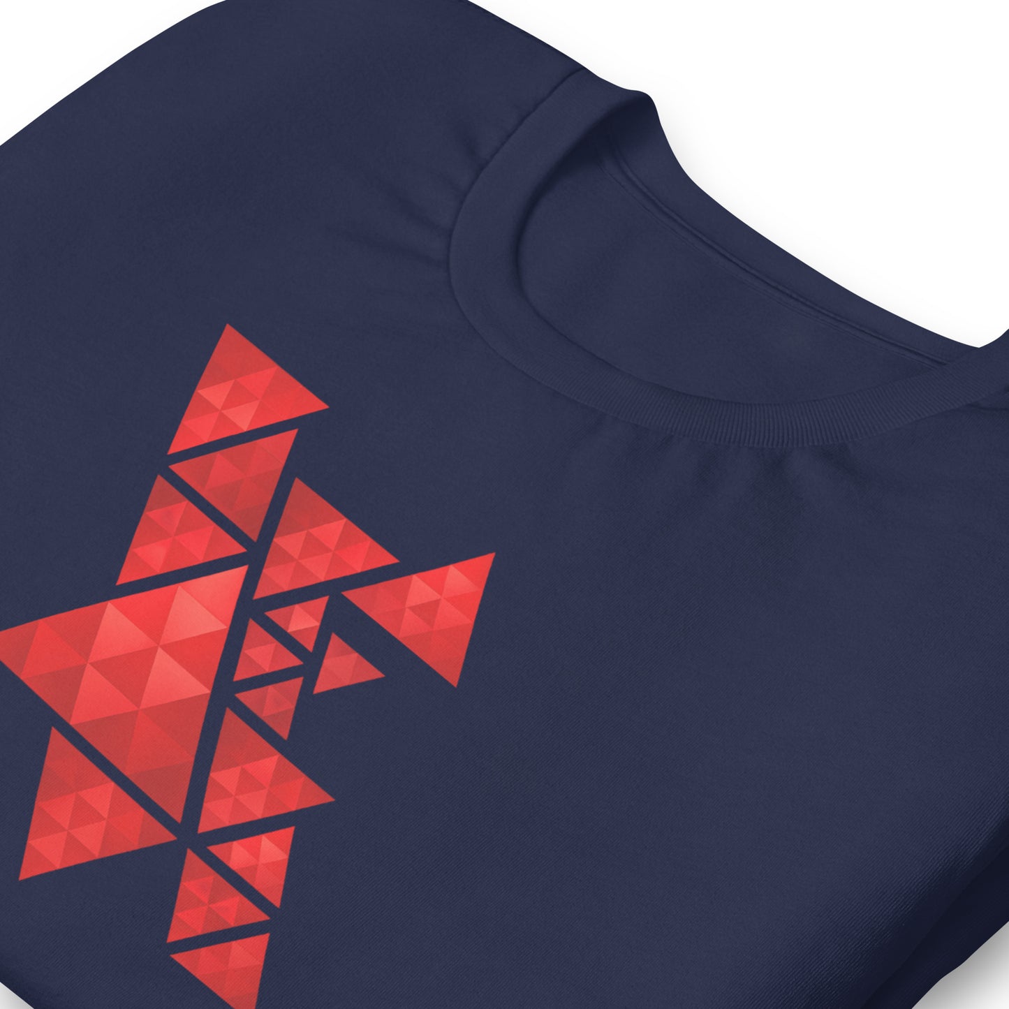 Geometric Red Triangles Graphic Tee - Abstract Mosaic Art T-Shirt