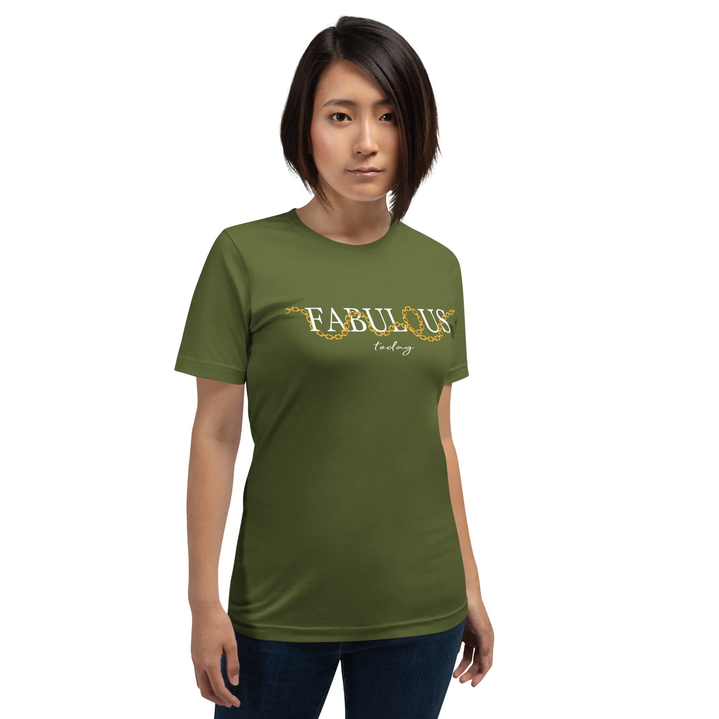Elyx "Fabulous Today" Golden Chain Graphic Tee - Premium Soft Cotton T-Shirt for Women