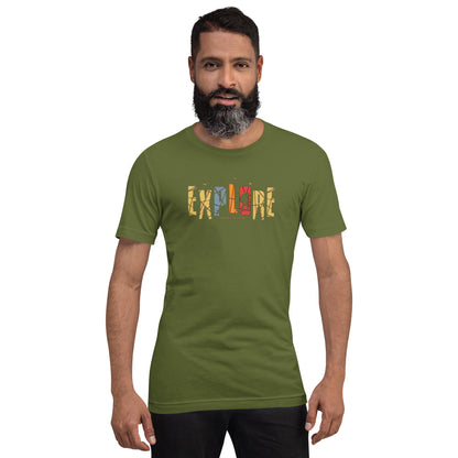 Explore The Great Adventure Graphic Tee - Retro Boho Nature & Hiking T-Shirt