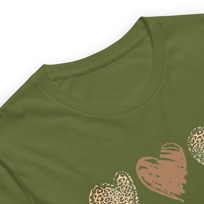 Leopard Heart Graphic Tee - Enjoy Life Everyday Aesthetic Boho T-Shirt - Cozy  Top