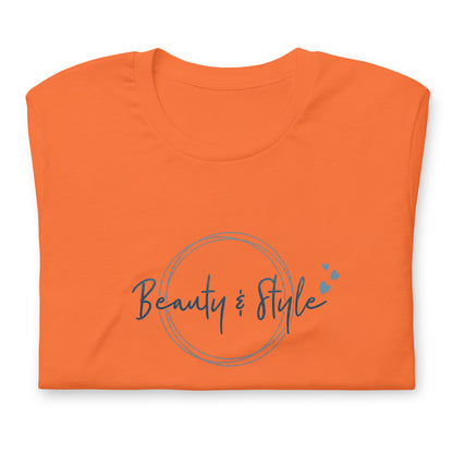 Elyx "Beauty & Style" Elegant Graphic Tee - Minimalist Script Design for Women