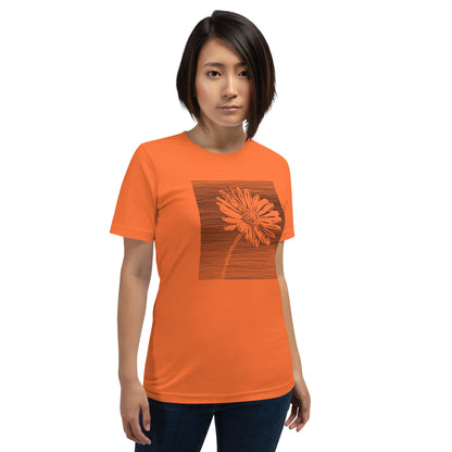 Elyx Minimalist Daisy Line Art Woman Graphic Tee