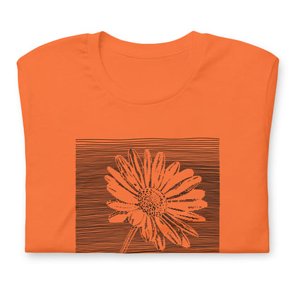 Elyx Minimalist Daisy Line Art Woman Graphic Tee