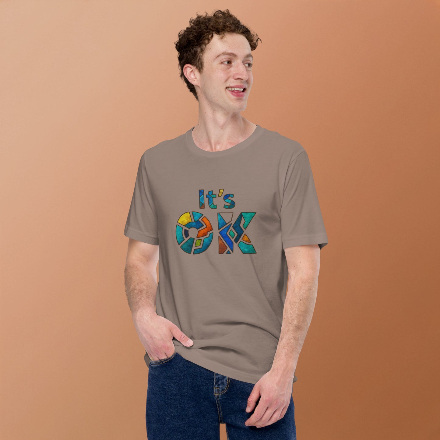 It's OK Mosaic Typography Tee - Premium Men's Casual Comfort Cotton Top