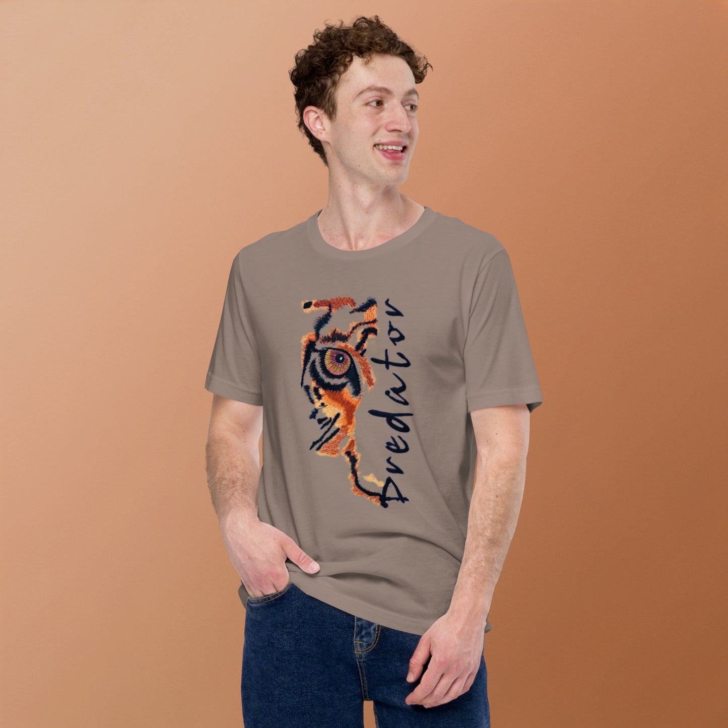 Predator Tiger Eye Graphic Tee - Minimalist Luxe Streetwear T-Shirt