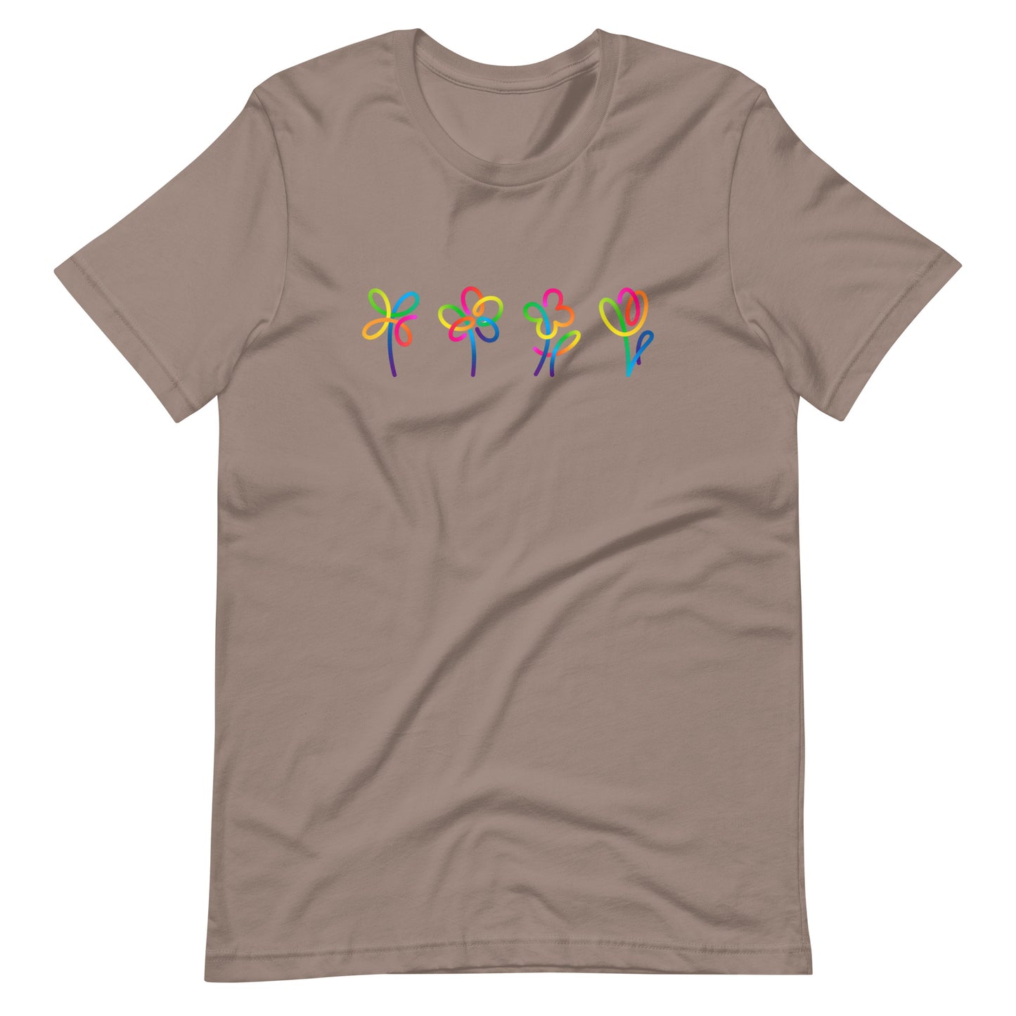 Elyx Artistic Rainbow Doodles Floral Tee - Positive Energy Woman Graphic T-Shirt