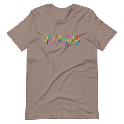 Elyx Artistic Rainbow Doodles Floral Tee - Positive Energy Woman Graphic T-Shirt
