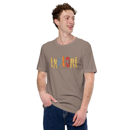 Explore The Great Adventure Graphic Tee - Retro Boho Nature & Hiking T-Shirt