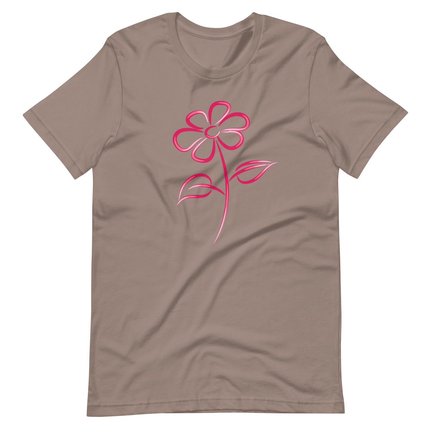 Fuchsia Flower Line Art Graphic Tee - Premium Cotton T-Shirt