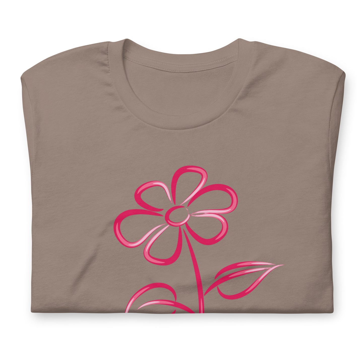 Fuchsia Flower Line Art Graphic Tee - Premium Cotton T-Shirt