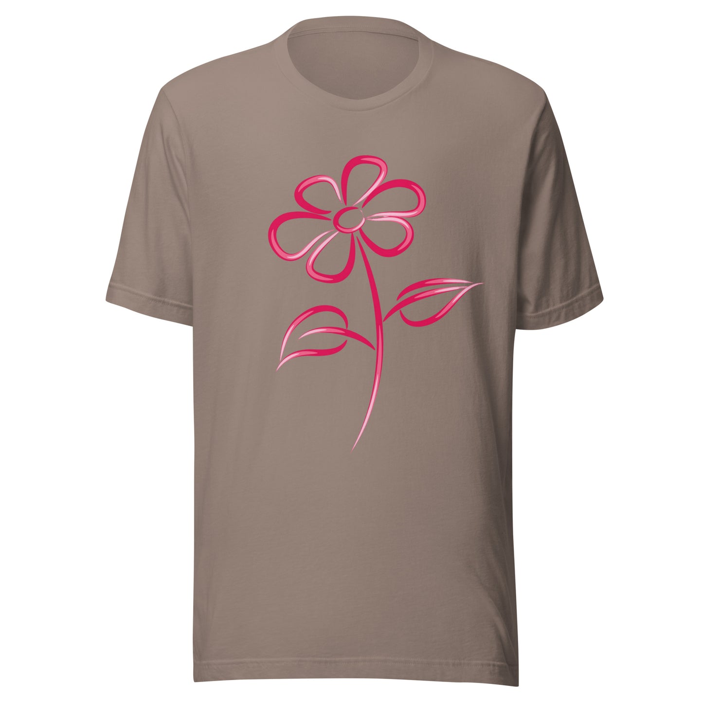 Fuchsia Flower Line Art Graphic Tee - Premium Cotton T-Shirt