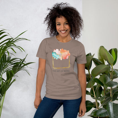 Luxe Abstract Marble Print Tee with Inspirational Quote | Elegant Boho-Chic Top