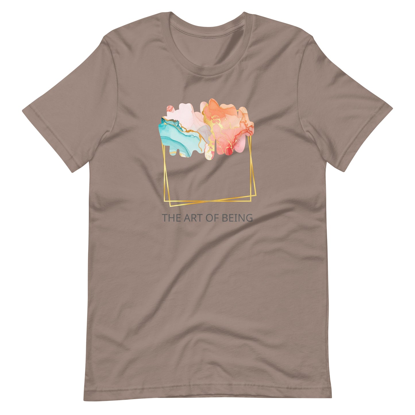 Luxe Abstract Marble Print Tee with Inspirational Quote | Elegant Boho-Chic Top