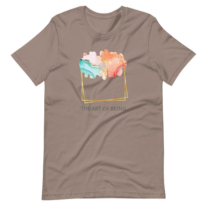 Luxe Abstract Marble Print Tee with Inspirational Quote | Elegant Boho-Chic Top