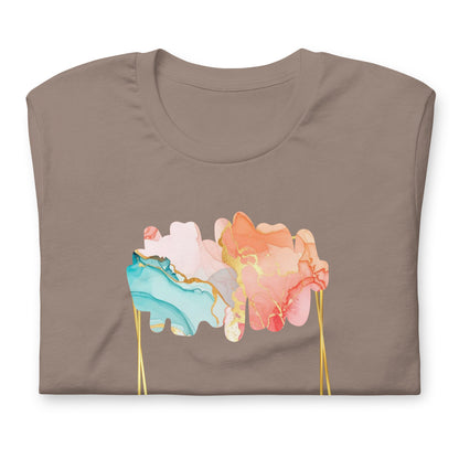 Luxe Abstract Marble Print Tee with Inspirational Quote | Elegant Boho-Chic Top