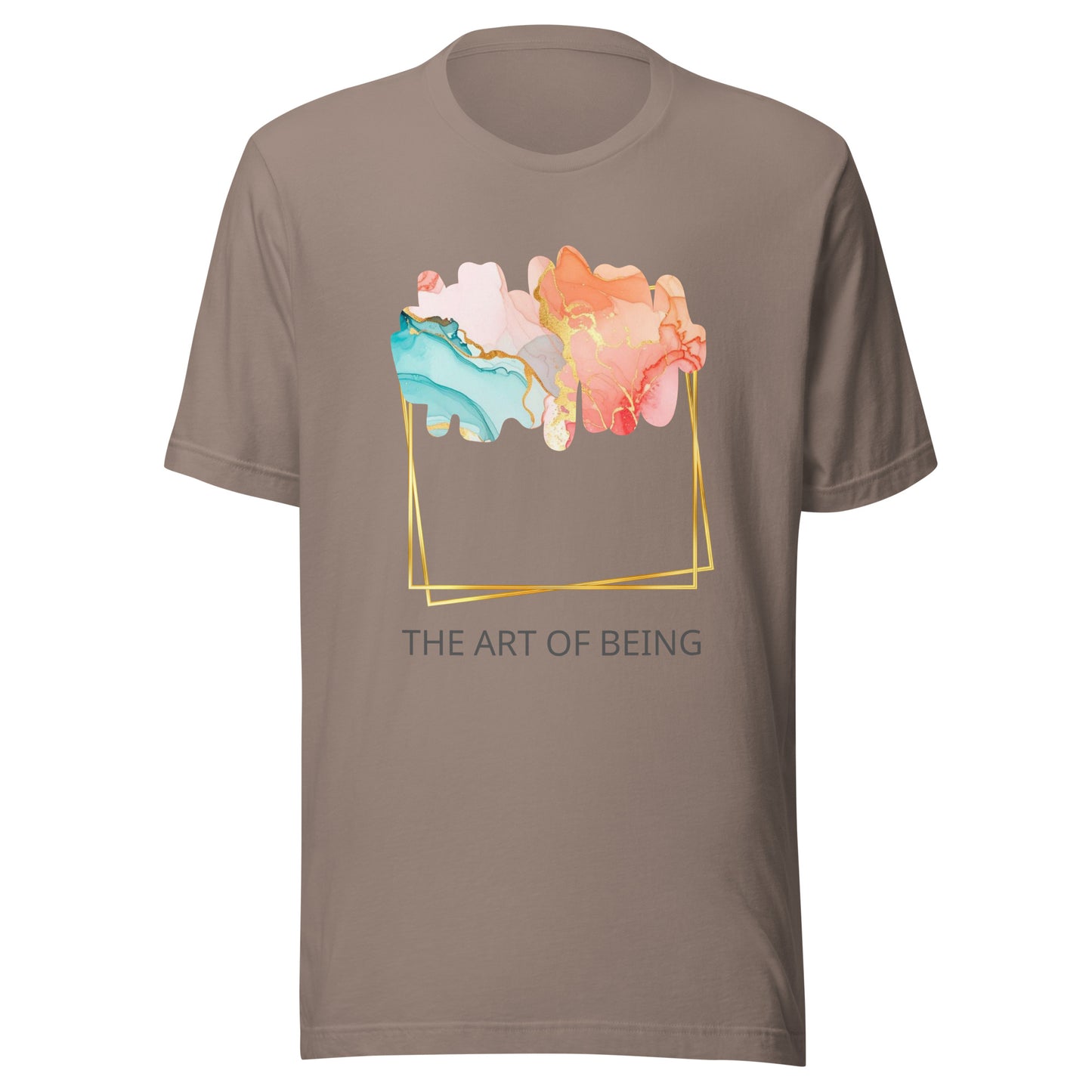 Luxe Abstract Marble Print Tee with Inspirational Quote | Elegant Boho-Chic Top