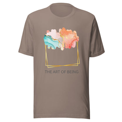 Luxe Abstract Marble Print Tee with Inspirational Quote | Elegant Boho-Chic Top