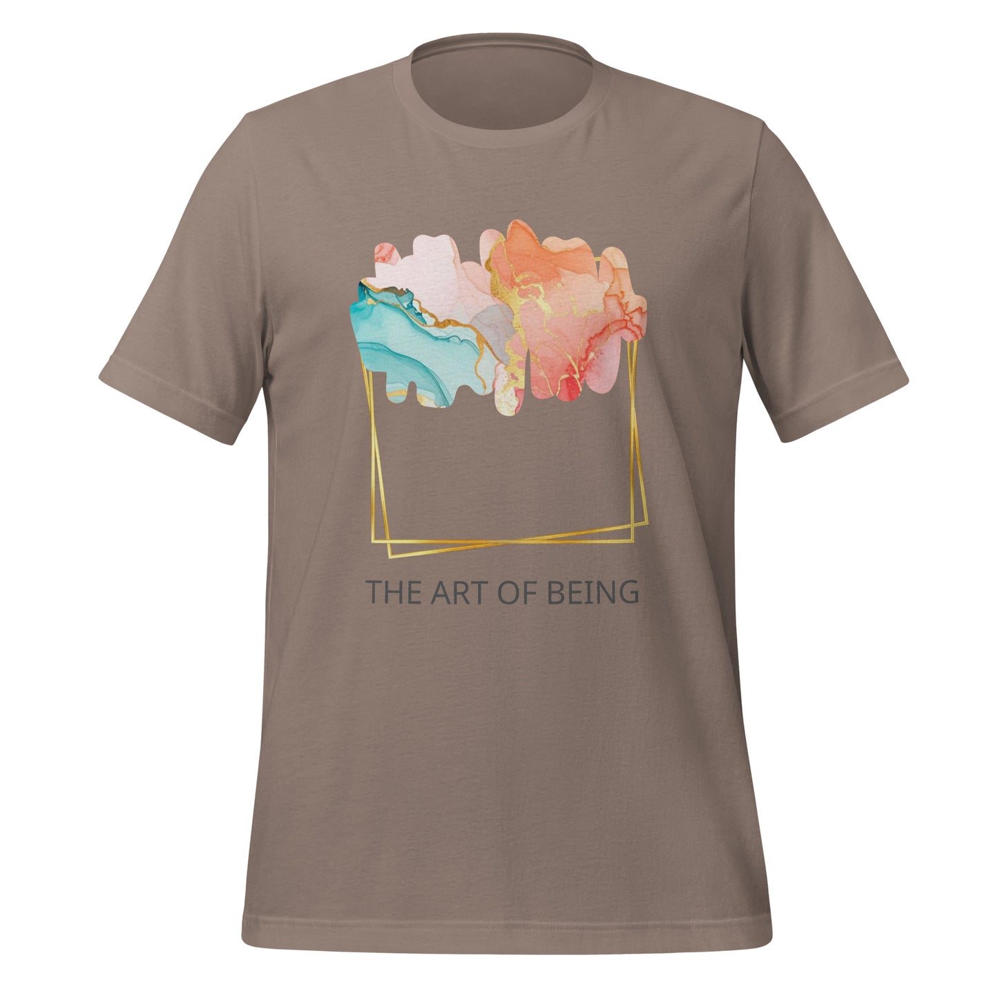 Luxe Abstract Marble Print Tee with Inspirational Quote | Elegant Boho-Chic Top